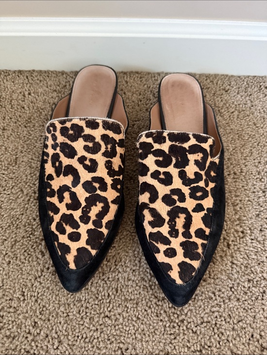 Halogen Shoes - Halogen | Leopard Print, Calf Hair, Pointed Slip-On Mules | Size 9